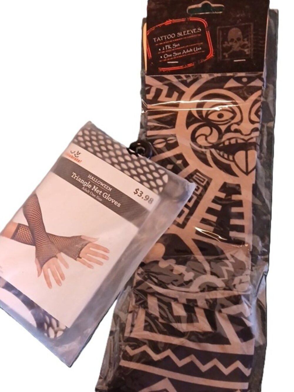 Black & Beige Tribal Tattoo Arm Sleeve